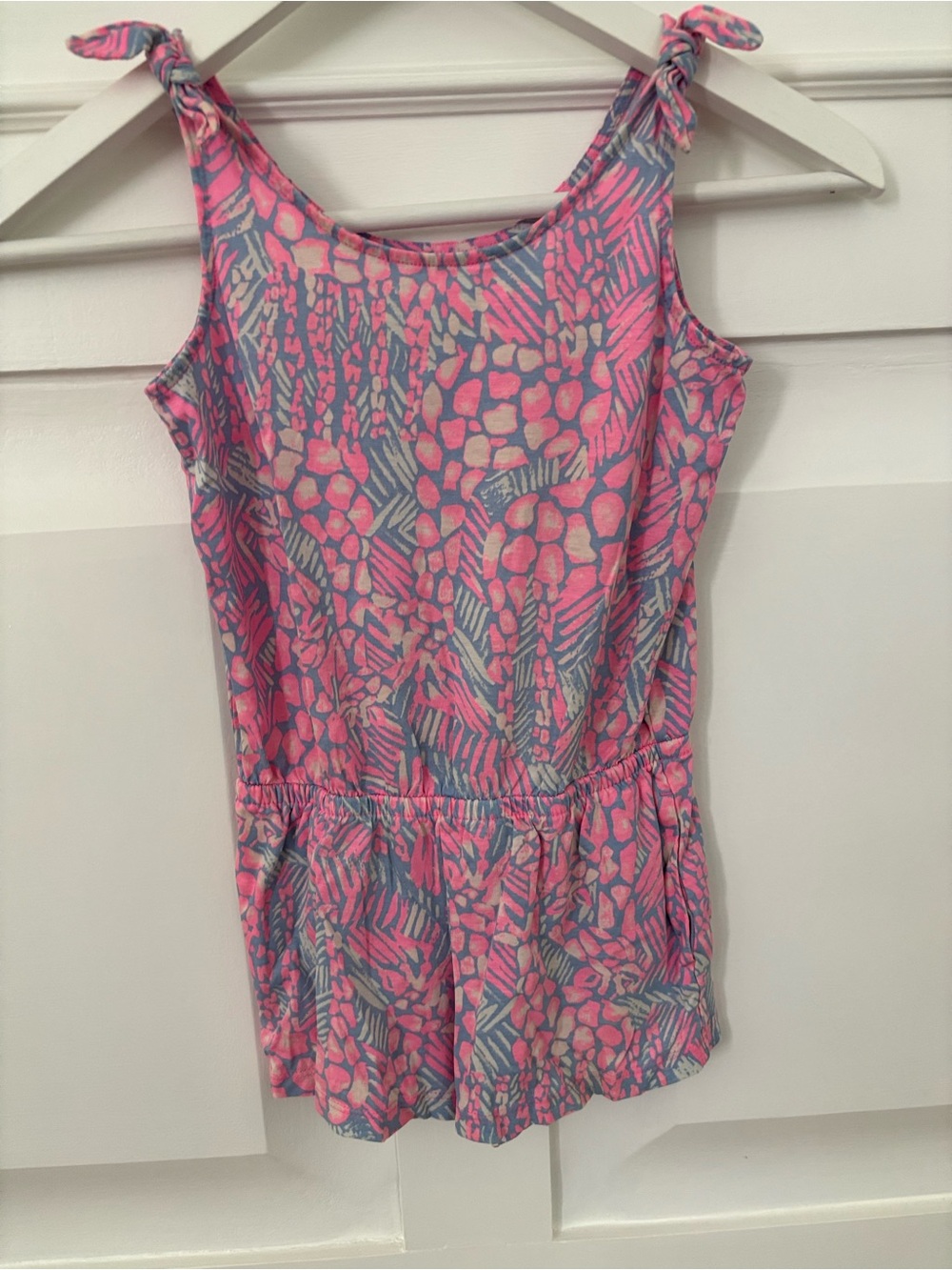 Lilly Pulitzer Pink and Blue Patterned Girls One-Piece Romper
